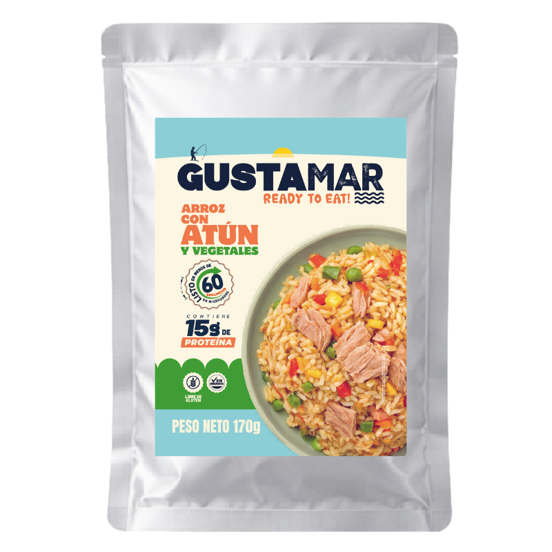 Arroz con atún y vegetales