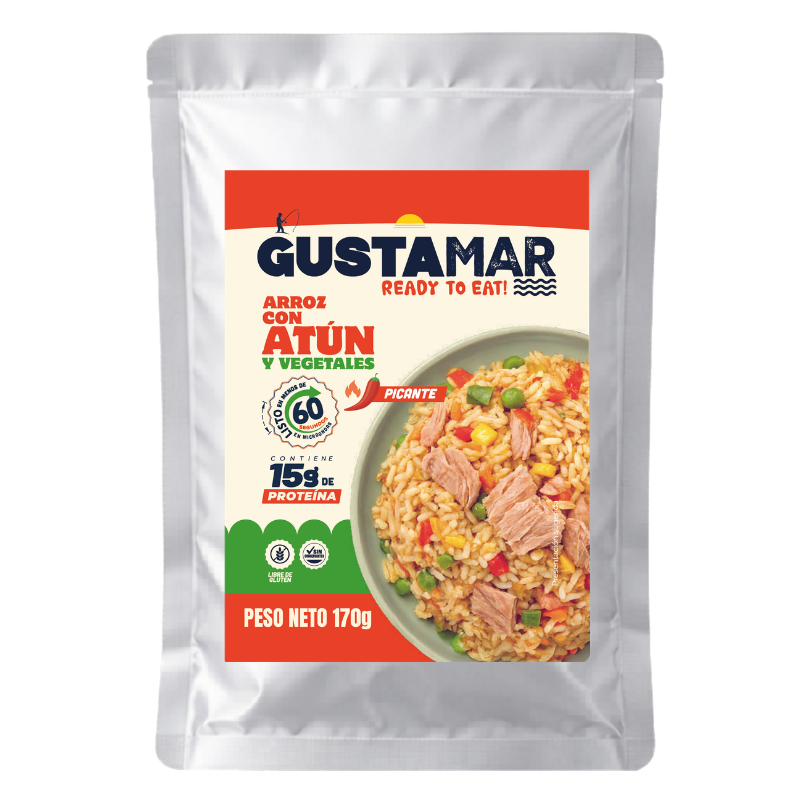 Arroz con atún y vegetales picante